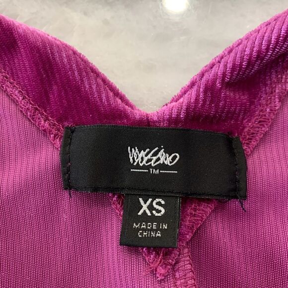 MOSSIMO pink purple velour ribbed 3/4 sleeve low back top holiday party XS - Picture 3 of 9